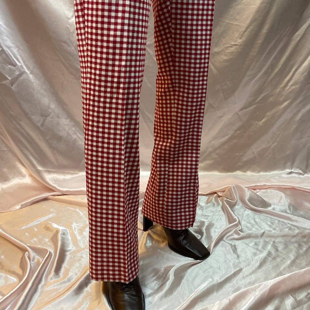 SOLD Vintage Red Gingham High Waisted Pants Sz M/L - Picture 8 of 10